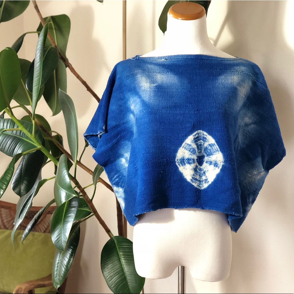 Hand-dyed Indigo Linen Top